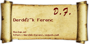 Derdák Ferenc névjegykártya